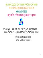 tiểu luận nghiên cứu sử dụng nhiệt năng cho các máy lạnh hấp thụ và các giải pháp