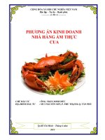 PHƯƠNG ÁN KINH DOANH  NHÀ HÀNG ẨM THỰC  CUA