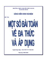 sáng kiến kinh nghiệm đề tài một số bài toán về đa thức và áp dụng
