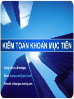 bài giảng kiểm toán khoản mục tiền