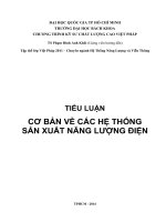 TIỂU LUẬN CƠ BẢN VỀ CÁC HỆ THỐNG SẢN XUẤT NĂNG LƯỢNG ĐIỆN