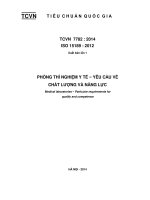 tiểu chuẩn PHÒNG THÍ NGHIỆM Y TẾ − YÊU CẦU VỀ CHẤT LƯỢNG VÀ NĂNG LỰC