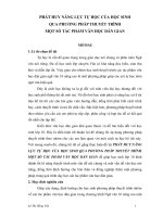 PHÁT HUY NĂNG LỰC TỰ HỌC CỦA HỌC SINH QUA PHƯƠNG PHÁP THUYẾT TRÌNH MỘT SỐ TÁC PHẨM VĂN HỌC DÂN GIAN