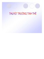 BÀI GIẢNG THUYẾT TRƯỜNG TINH THỂ