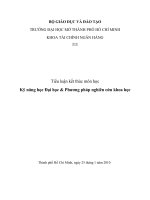 tiểu luận kết thúc môn học kỹ năng học đại học và phương pháp nghiên cứu khoa học