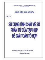 đề tài sử dụng tính chất về số phần tử của tập hợp để giải toán tổ hợp