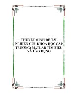 tìm hiểu và ứng dụng giải một số bài toán kỹ thuât   matlab
