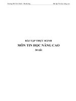 BÀI TẬP THỰC HÀNH MÔN TIN HỌC NÂNG CAO