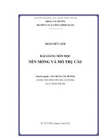 bài giảng nền móng và mô trụ cầu