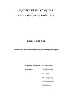 Đề tài khoa học - Tìm hiểu cơ chế phân luồng trong các chương trình java - Học viện Kỹ thuật Mật mã
