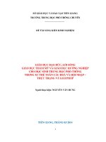 IÁO DỤC ĐẠO ĐỨC, LỐI SỐNG GIÁO DỤC THẨM MỸ VÀ GIÁO DỤC HƯỚNG NGHIỆP CHO HỌC SINH TRUNG HỌC PHỔ THÔNG TRONG XU THẾ TOÀN CẦU HOÁ VÀ HỘI NHẬP – THỰC TRẠNG VÀ GIẢI PHÁP