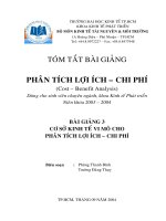 BÀI GIẢNG  CƠ SỞ KINH TẾ VI MÔ CHO PHÂN TÍCH LỢI ÍCH -CHI PHÍ