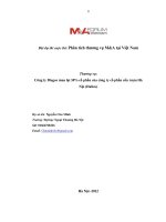 bài dự thị phân tích thương vụ M VÀ A tại việt nam