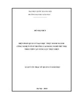 Biện pháp quản lý dạy học thực hành ngành công nghệ ô tô ở Trường cao đẳng nghề Phú Thọ theo tiếp cận năng lực thực hiện