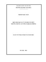 Biện pháp quản lý văn hóa tổ chức Trường Trung cấp Công nghệ Hải Phòng