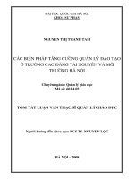 Các biện pháp tăng cường quản lý đào tạo ở trường Cao đẳng Tài nguyên và Môi trường Hà Nội