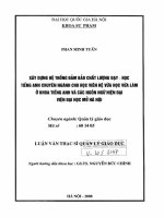 Xây dựng hệ thống đảm bảo chất lượng dạy - học tiếng Anh chuyên ngành cho học viên hệ vừa học vừa làm ở Khoa tiếng Anh và các ngôn ngữ hiện đại - Viện Đại học Mở Hà Nộ