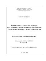 Biện pháp quản lý tăng cường hoạt động thực hành tiếng cho sinh viên Khoa Sư phạm Tiếng Anh trường Đại học Ngoại ngữ - Đại học Quốc gia Hà Nội tt