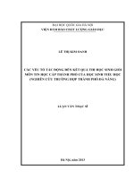 Các yếu tố tác động đến kết quả thi học sinh giỏi môn Tin học cấp thành phố của học sinh tiểu học (Nghiên cứu trường hợp thành phố Đà Nẵng