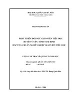 Phát triển đội ngũ giáo viên tiểu học huyện Ý Yên - tỉnh Nam Định đáp ứng chuẩn nghề nghiệp giáo viên tiểu học
