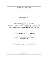 Phát triển đội ngũ giảng viên Trường Cao đẳng Công nghệ Hà Nội đáp ứng yêu cầu xây dựng Nhà trường trong bối cảnh mới
