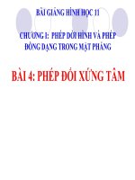 Bài giảng Hình học 11 chương 1 bài 4 Phép đối xứng tâm