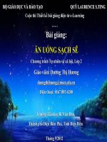 slide thuyết trình  TNXH lớp 2 - Bài giảng Ăn uống sạch sẽ