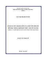 Đánh giá mức độ hài lòng của sinh viên đối với môn học thuộc khối kiến thức chuyên ngành (Nghiên cứu trường hợp tại trường ĐH Kỹ thuật công nghệ TP. Hồ Chí Minh