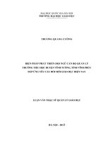 Biện pháp phát triển đội ngũ cán bộ quản lý trường tiểu học huyện Vĩnh Tường, tỉnh Vĩnh Phúc đáp ứng yêu cầu đổi mới giáo dục hiện nay