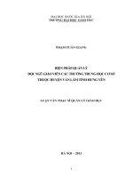 Biện pháp quản lý đội ngũ giáo viên các trường trung học cơ sở thuộc huyện Văn Lâm tỉnh Hưng Yên
