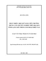 Phát triển đội ngũ giáo viên trường trung cấp chuyên nghiệp trên địa bàn tỉnh Lạng Sơn trong giai đoạn hiện nay