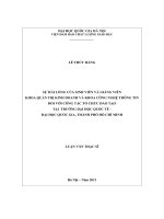 Sự hài lòng của sinh viên và giảng viên khoa Quản trị kinh doanh và khoa Công nghệ thông tin đối với công tác tổ chức đào tạo tại trường Đại học Quốc tế