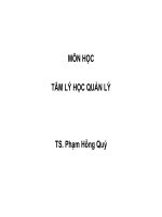 Bài giảng môn học tâm lý học quản lý