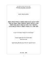 Biện pháp phát triển đội ngũ giáo viên tiếng Anh các trường trung học phổ thông trên địa bàn thị xã Sơn Tây trong giai đoạn phát triển mới của thủ đô