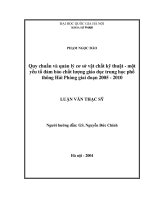 Quy chuẩn và quản lý cơ sở vật chất kỹ thuật - một yếu tố đảm bảo chất lượng giáo dục trung học phổ thông Hải Phòng giai đoạn 2005 - 2010