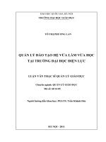 Quản lý đào tạo hệ vừa làm vừa học tại trường Đại học Điện lực