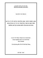 Quản lý xây dựng trường học thân thiện, học sinh tích cực ở các trường Trung học phổ thông huyện Kinh Môn, tỉnh Hải Dương