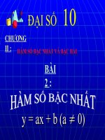 Bài giảng Đại số 10 chương 2 bài 2 hàm số y = ax + b