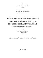 Những biện pháp xây dựng và phát triển trung tâm học tập cộng đồng trên địa bàn huyện An Hải thành phố Hải Phòng