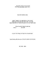 Phát triển cán bộ đoàn cấp cơ sở trên địa bàn huyện Sóc Sơn - Hà Nội theo hướng lý thuyết quản lý sự thay đổi