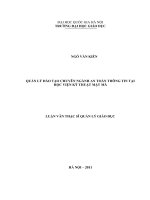 Quản lý đào tạo chuyên ngành an toàn thông tin tại Học Viện kỹ thuật Mật mã
