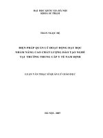 Biện pháp quản lý hoạt động dạy học nhằm nâng cao chất lượng đào tạo nghề tại Trường Trung cấp Y tế Nam Định tt.PDF