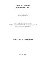 Phát triển đội ngũ giáo viên trường Trung cấp Kinh tế - Kỹ thuật Lạng Sơn trong giai đoạn hiện nay