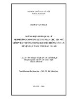 Những biện pháp quản lý nhằm nâng cao năng lực sư phạm cho đội ngũ giáo viên trường Trung học phổ thông Cẩm Lý, huyện Lục Nam, tỉnh Bắc Giang