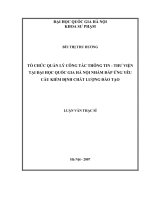 Tổ chức quản lý công tác thông tin - thư viện tại Đại học Quốc gia Hà Nội nhằm đáp ứng yêu cầu của kiểm định chất lượng đào tạo
