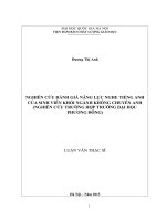 Nghiên cứu đánh giá năng lực nghe tiếng Anh của sinh viên khối ngành không chuyên Anh (nghiên cứu trường hợp Trường Đại học Phương Đông