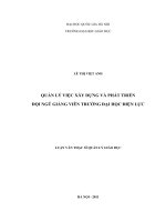 Quản lý việc xây dựng và phát triển đội ngũ giảng viên trường Đại học Điện lực