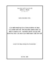 Các biện pháp quản lý hoạt động tự học của sinh viên trường Đại học Khoa học Xã hội và Nhân văn - Đại học Quốc gia Hà Nội đáp ứng yêu cầu đào tạo theo học chế tín chỉ