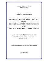 Biện pháp quản lý đội ngũ giáo viên Trường trung cấp Văn hóa Nghệ thuật Yên Bái trong giai đoạn hiện nay