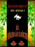 Bài giảng Hình học 9 chương 2 bài 2 Đường kính và dây của đường tròn